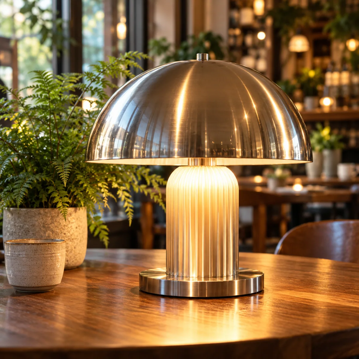Lampe de table dans un restaurant