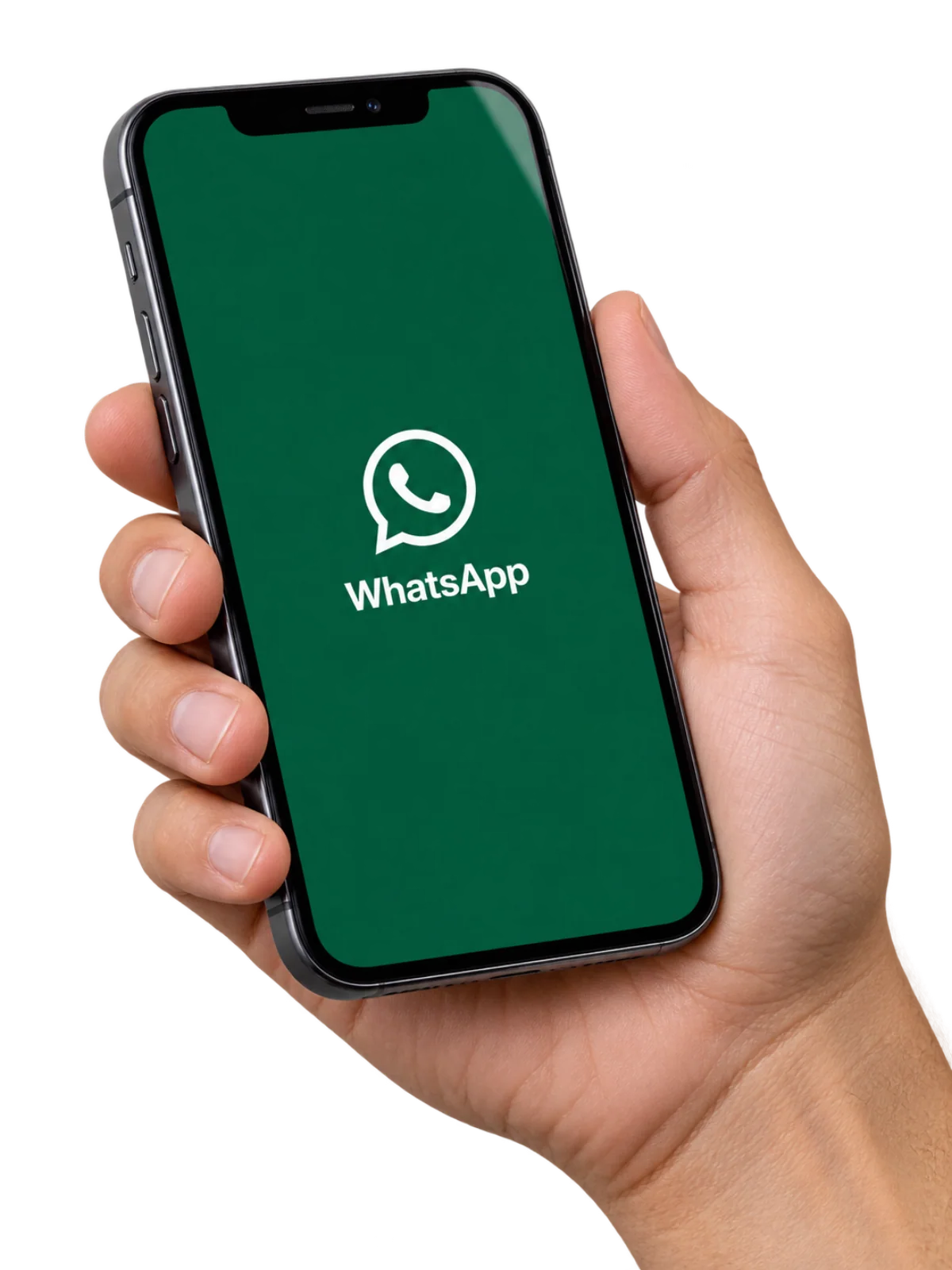 Un téléphone prêt à ouvrir une conversation WhatsApp